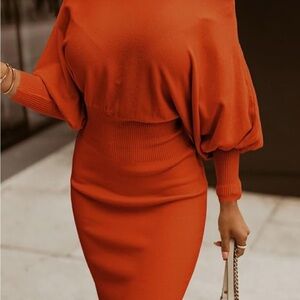 Orange Knit Dress